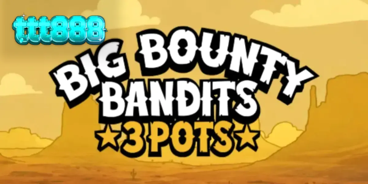 Tampilan visual slot Big Bounty Bandits: 3 Pots dengan gaya animasi rubber-hose.